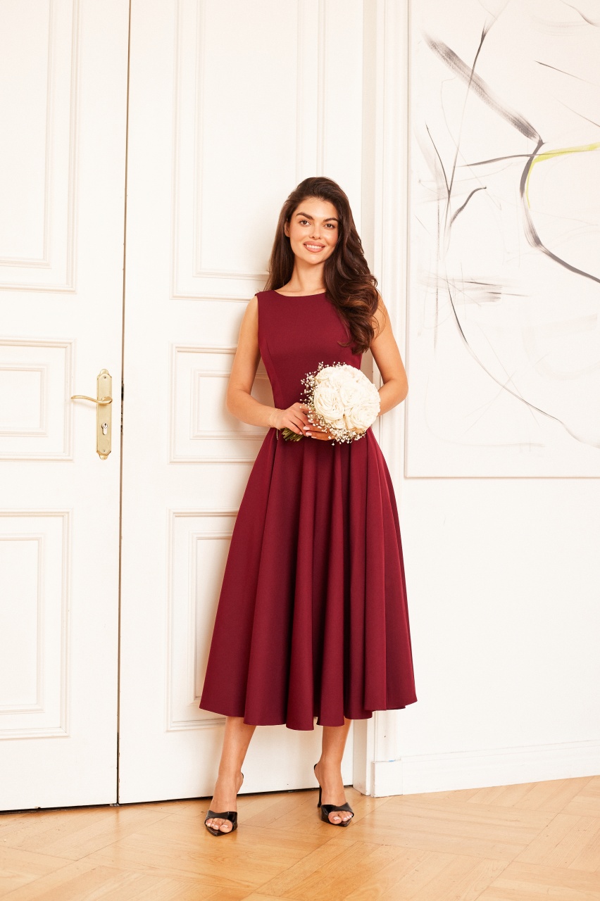 LISSA - bordowa sukienka z wycięciem na plecach - Cocktail Shock zdjęcie 1