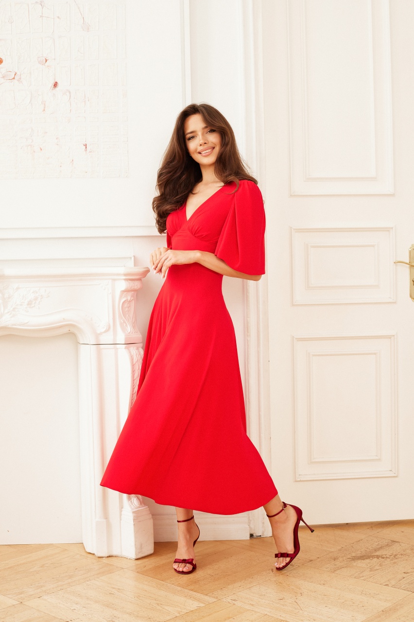 VALENTINA - sukienka uszyta z wiskozy - Cocktail Shock zdjęcie 3