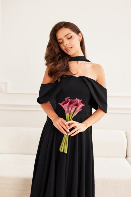 wąski SZAL - szyfonowy szal, idealny dodatek do sukienki 