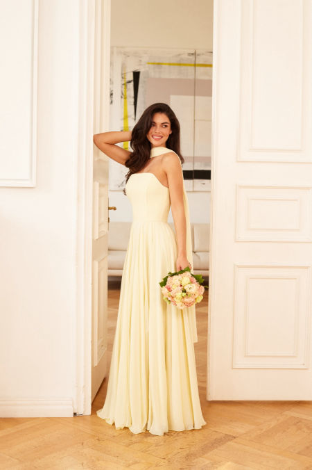 JULIETTE -  szyfonowa sukienka z podwójnego koła maxi z szalem 