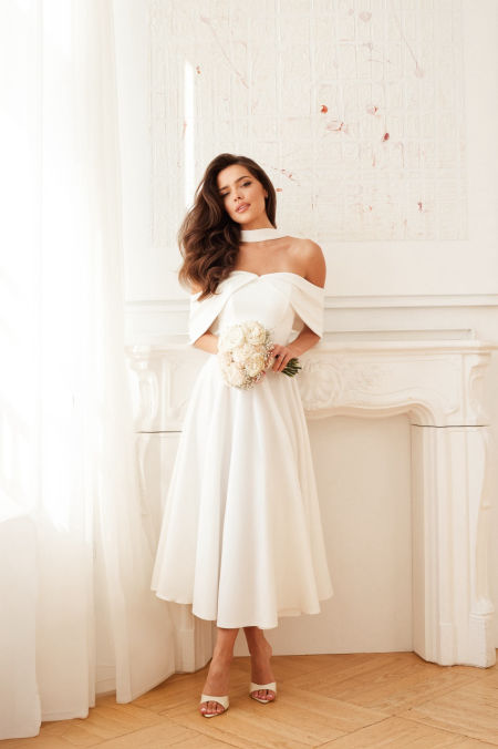 MARTHA - idealna suknia midi na ślub cywilny lub poprawiny