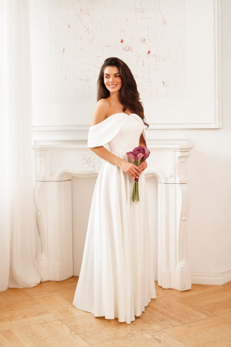 MARTHA maxi - urocza i delikatna suknia ślubna w kolorze ecru