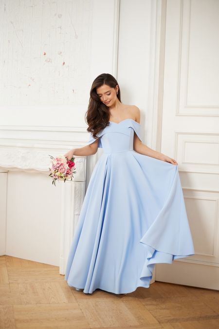 VERONICA - suknia balowa maxi w kolorze błękitnym