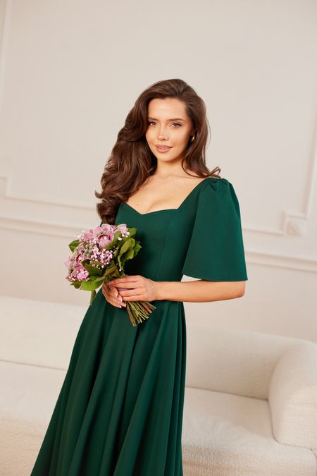 MADELINE - urocza sukienka midi z delikatnym rękawkiem