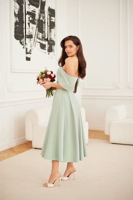 MARTHA - balowa suknia z szalem o długości midi