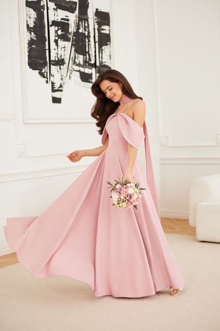 MARTHA maxi - suknia z opadającymi rękawkami