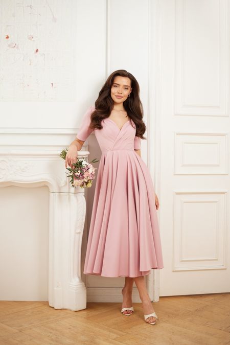 ALEKSANDRA - drapowana sukienka z podwójnego koła