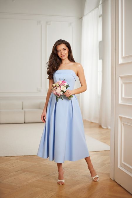 OCTAVIA - sukienka gorsetowa z zakładką o długości midi