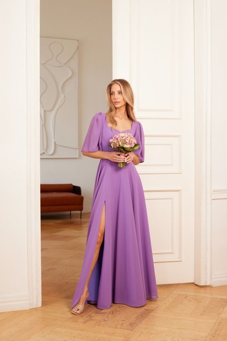 JULIA - zwiewna sukienka maxi z delikatnym rękawkiem