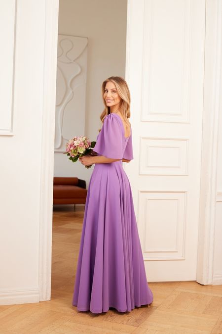 JULIA - zwiewna sukienka maxi z delikatnym rękawkiem