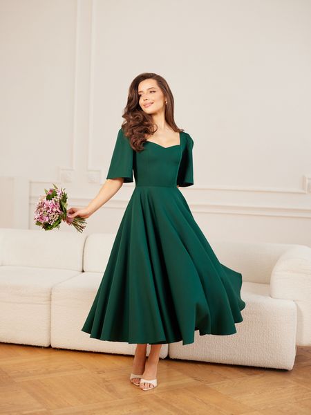 MADELINE - urocza sukienka midi z delikatnym rękawkiem