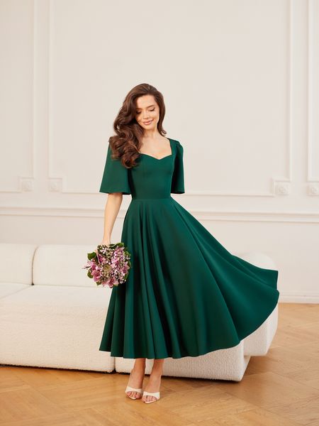 MADELINE - urocza sukienka midi z delikatnym rękawkiem