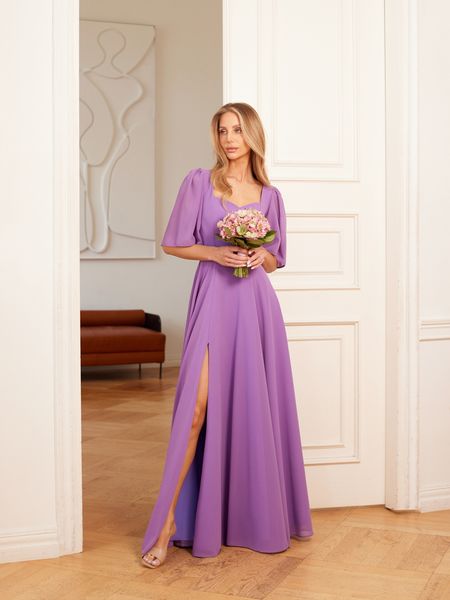 JULIA - zwiewna sukienka maxi z delikatnym rękawkiem